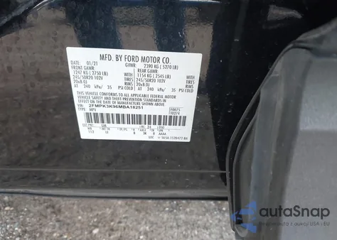 2021 Ford Edge Titanium z USA, uszkodzony, nr VIN 2FMPK3K96MBA18251